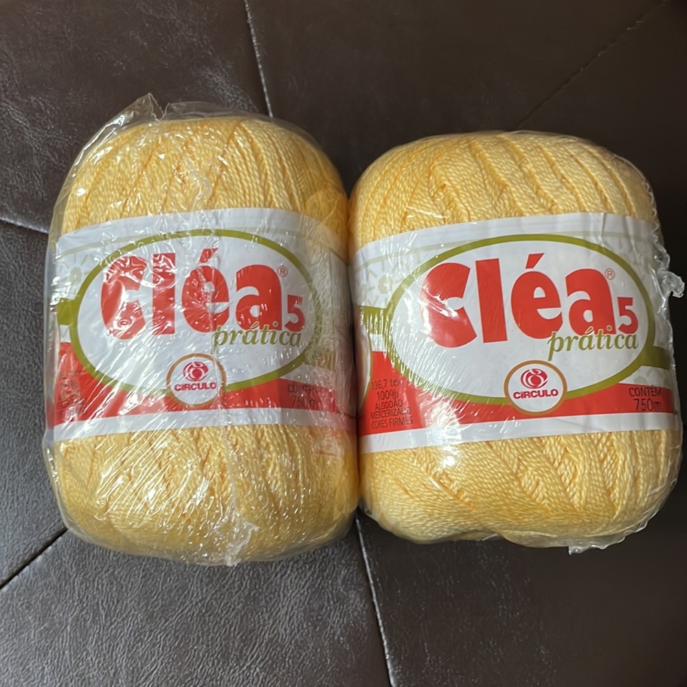 Crochet Yarn Clea 5 Circulo 100% Mercerized Cotton Thread X2